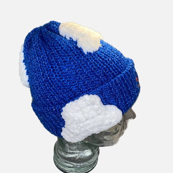 Plasma Beamz Hand-Knitted Metallic Blue Head in the Clouds Beanie main image 4